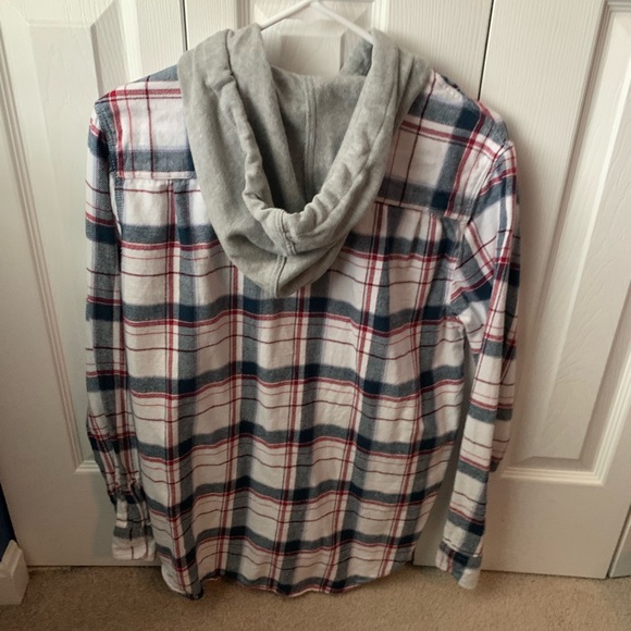 Mens Pacsun Plaid Hooded Flannel Sweatshirt Size: Small - Picture 2 of 3